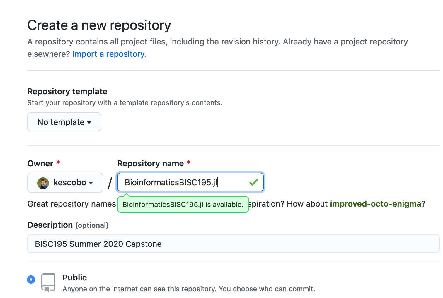 Create repo